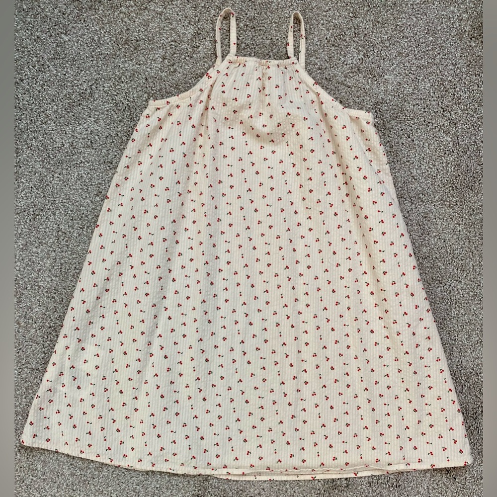 EUC H&M Cherries Patterned Cotton Muslin Girls Dress Sz 7